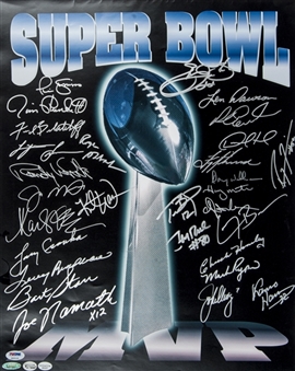 Super Bowl MVPs Multi-Signed 16x20 Poster (PSA/DNA)